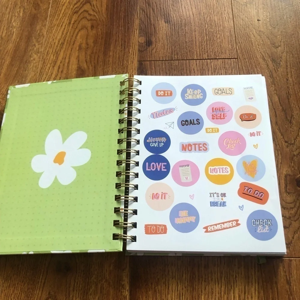 Blessed Green floral lined notebook